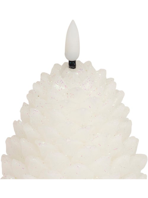 Bougie LED forme pomme de pin blanche - Kiabi