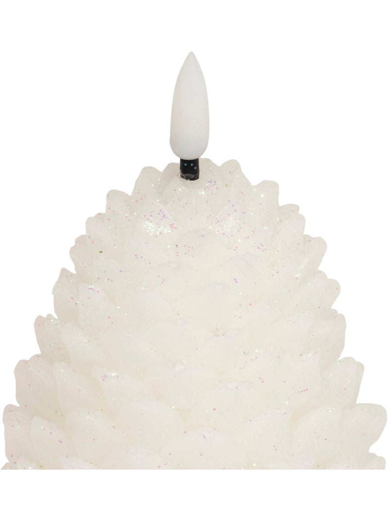 Bougie LED forme pomme de pin blanche Blanc - Kiabi