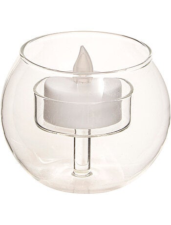 Bougie LED globe verre sur support BOLA