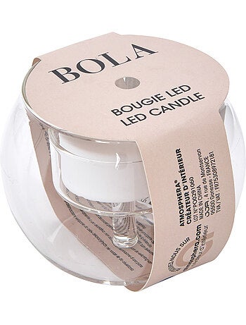 Bougie LED globe verre sur support BOLA