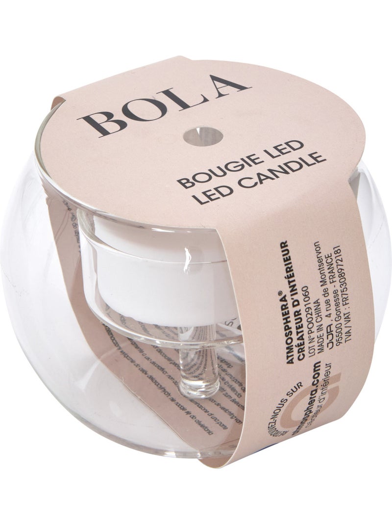 Bougie LED globe verre sur support BOLA Transparent - Kiabi