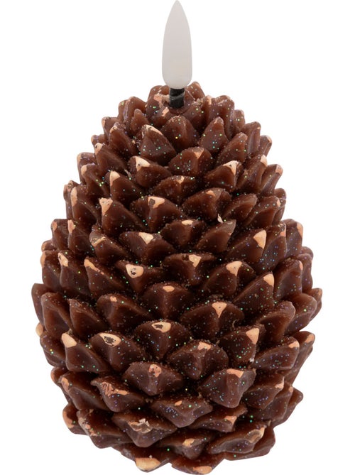 Bougie LED pomme de pin marron - Kiabi