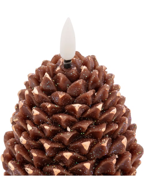 Bougie LED pomme de pin marron - Kiabi