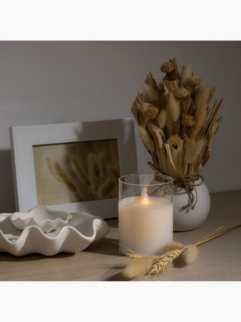 Bougie LED pot en verre SENA Blanc - Kiabi