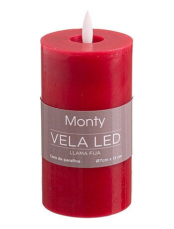 Bougie LED rouge 13 cm