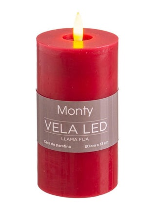Bougie LED rouge 13 cm