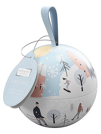 Bougie nomade boule de Noël flocons givrés