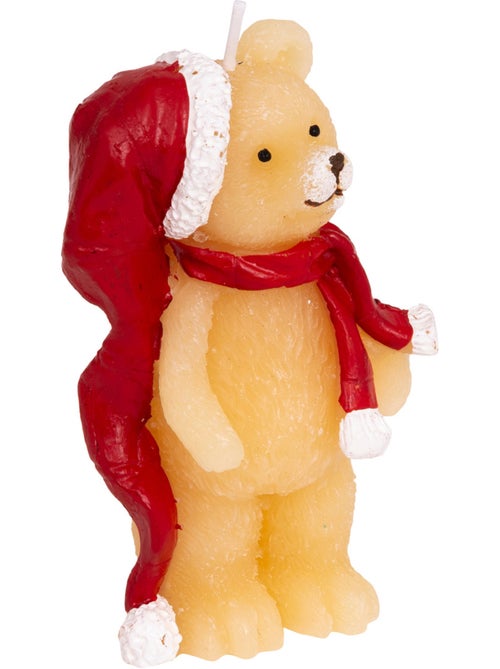 Bougie ours avec chapeau rouge 90g - Kiabi