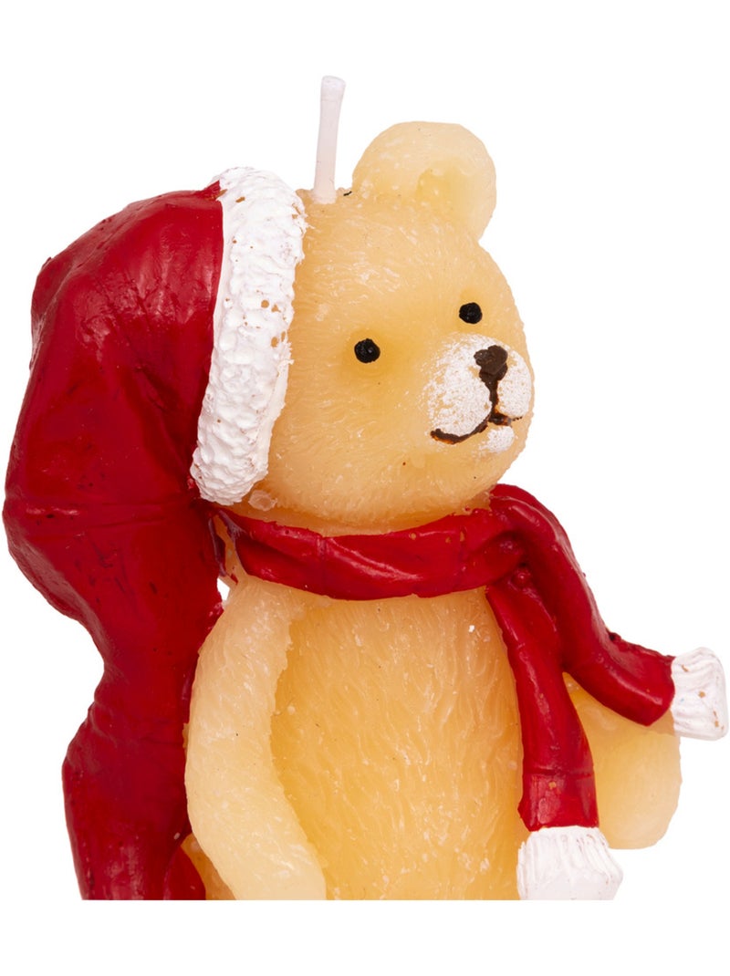 Bougie ours avec chapeau rouge 90g Marron - Kiabi