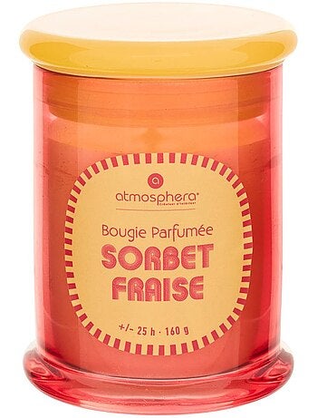 Bougie parfumée 160g pot en verre coloré SORBET