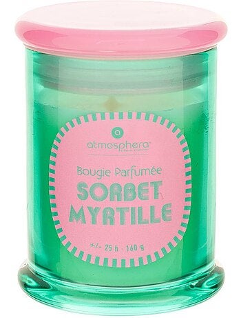 Bougie parfumée 160g pot en verre coloré SORBET