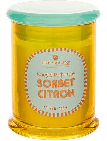 Bougie parfumée 160g pot en verre coloré SORBET