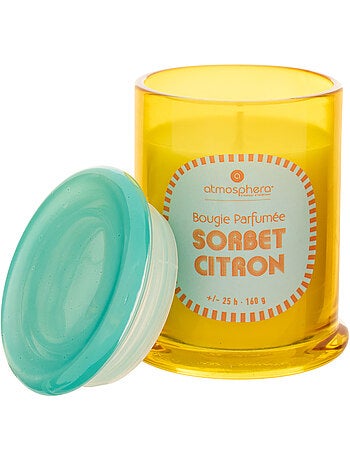 Bougie parfumée 160g pot en verre coloré SORBET