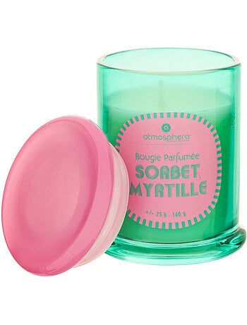 Bougie parfumée 160g pot en verre coloré SORBET