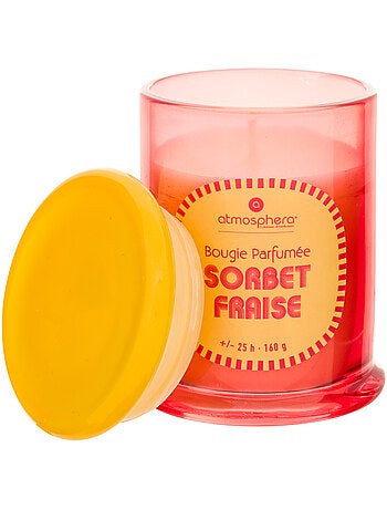 Bougie parfumée 160g pot en verre coloré SORBET