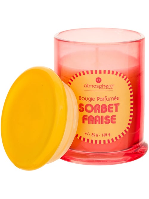Bougie parfumée 160g pot en verre coloré SORBET - Kiabi