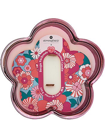 Bougie parfumée 2 mèches fleur pot en verre CHA CHA POP
