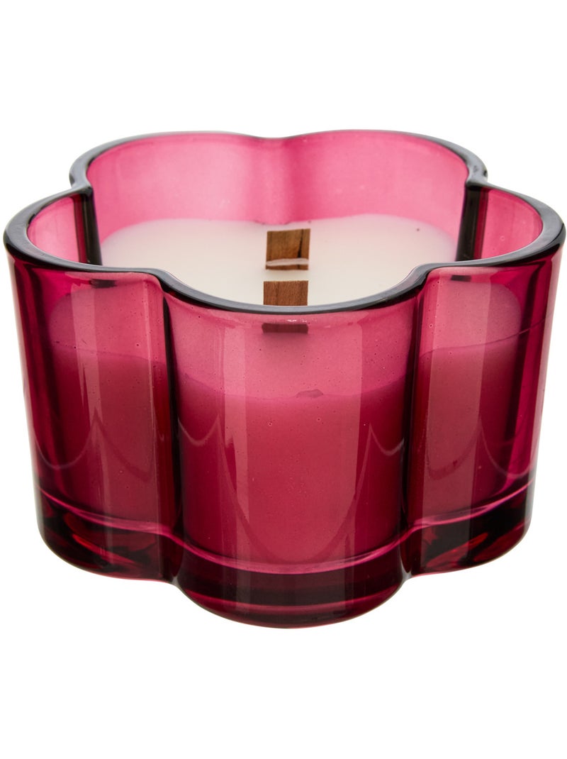 Bougie parfumée 2 mèches fleur pot en verre CHA CHA POP Orange - Kiabi