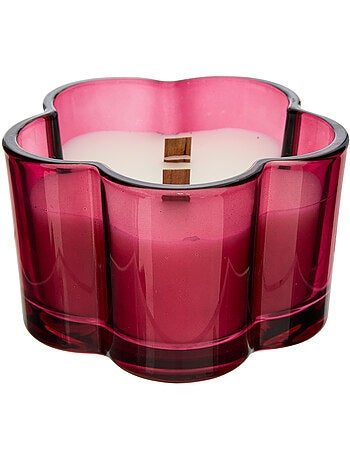 Bougie parfumée 2 mèches fleur pot en verre CHA CHA POP