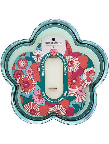 Bougie parfumée 2 mèches fleur pot en verre CHA CHA POP