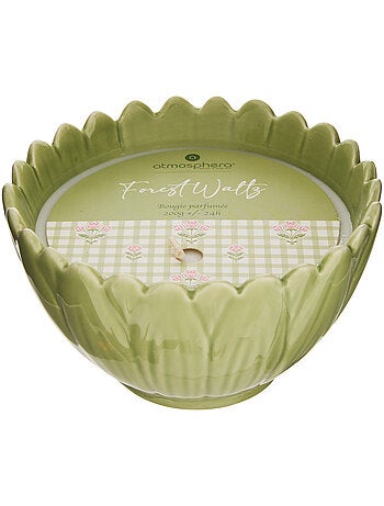 Bougie parfumée 2 mèches pot en céramique FLEUR DE ROSE