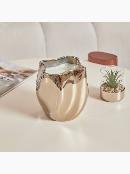 Bougie parfumée 2 mèches pot en grès ondulé SKY - Kiabi Bougie parfumée 2 mèches pot en grès ondulé SKY - Kiabi