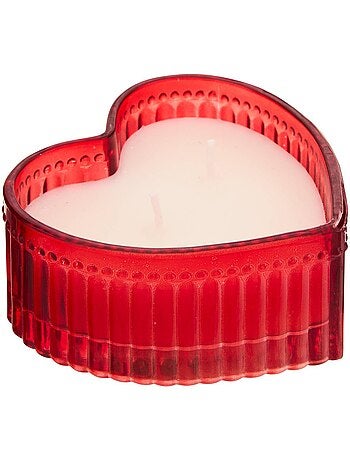Bougie parfumée 2 mèches pot en verre cœur LOVE