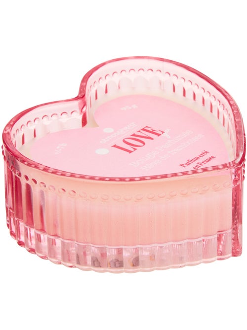 Bougie parfumée 2 mèches pot en verre cœur LOVE - Kiabi