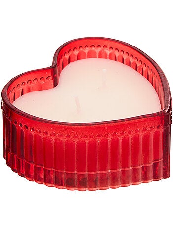 Bougie parfumée 2 mèches pot en verre cœur LOVE