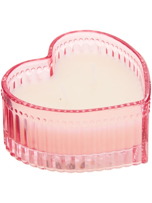 Bougie parfumée 2 mèches pot en verre cœur LOVE - Kiabi