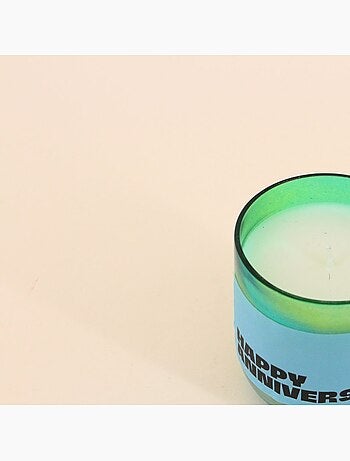 Bougie parfumée 200g "Happy Anniversay" en verre vert