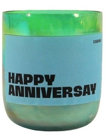 Bougie parfumée 200g "Happy Anniversay" en verre vert