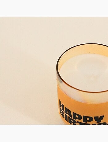 Bougie parfumée 200g "Happy Birthday" en verre jaune