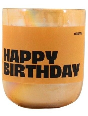 Bougie parfumée 200g "Happy Birthday" en verre jaune
