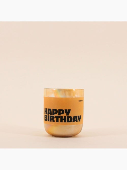 Bougie parfumée 200g "Happy Birthday" en verre jaune - Kiabi