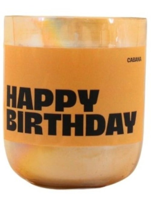 Bougie parfumée 200g "Happy Birthday" en verre jaune - Kiabi