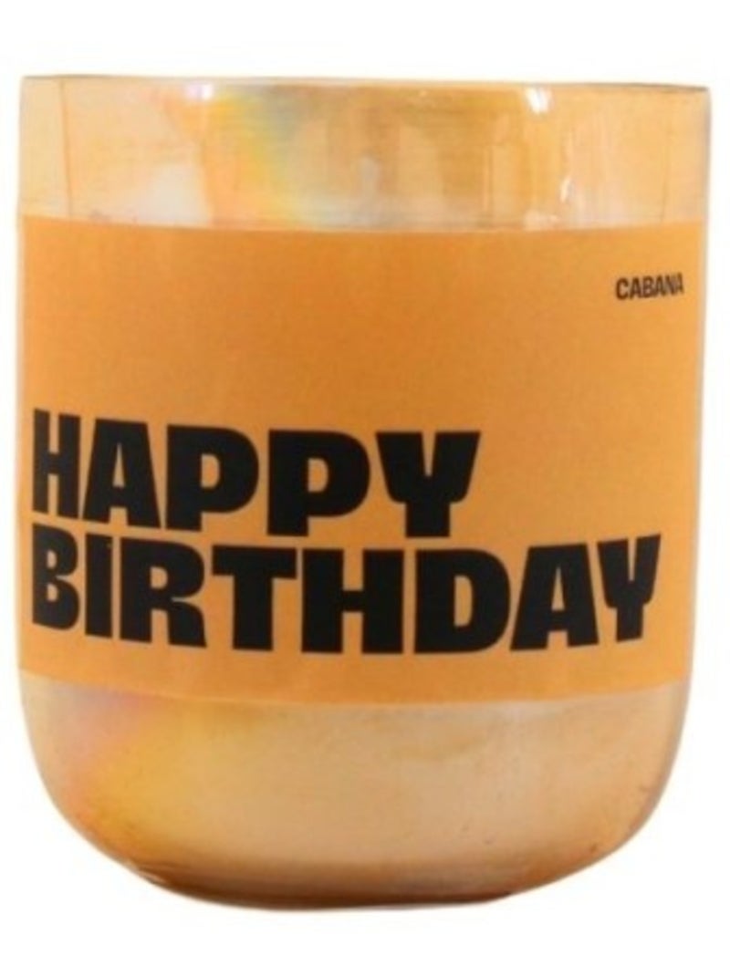 Bougie parfumée 200g "Happy Birthday" en verre jaune Jaune - Kiabi