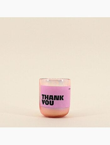 Bougie parfumée 200g "Thank You" en verre rose