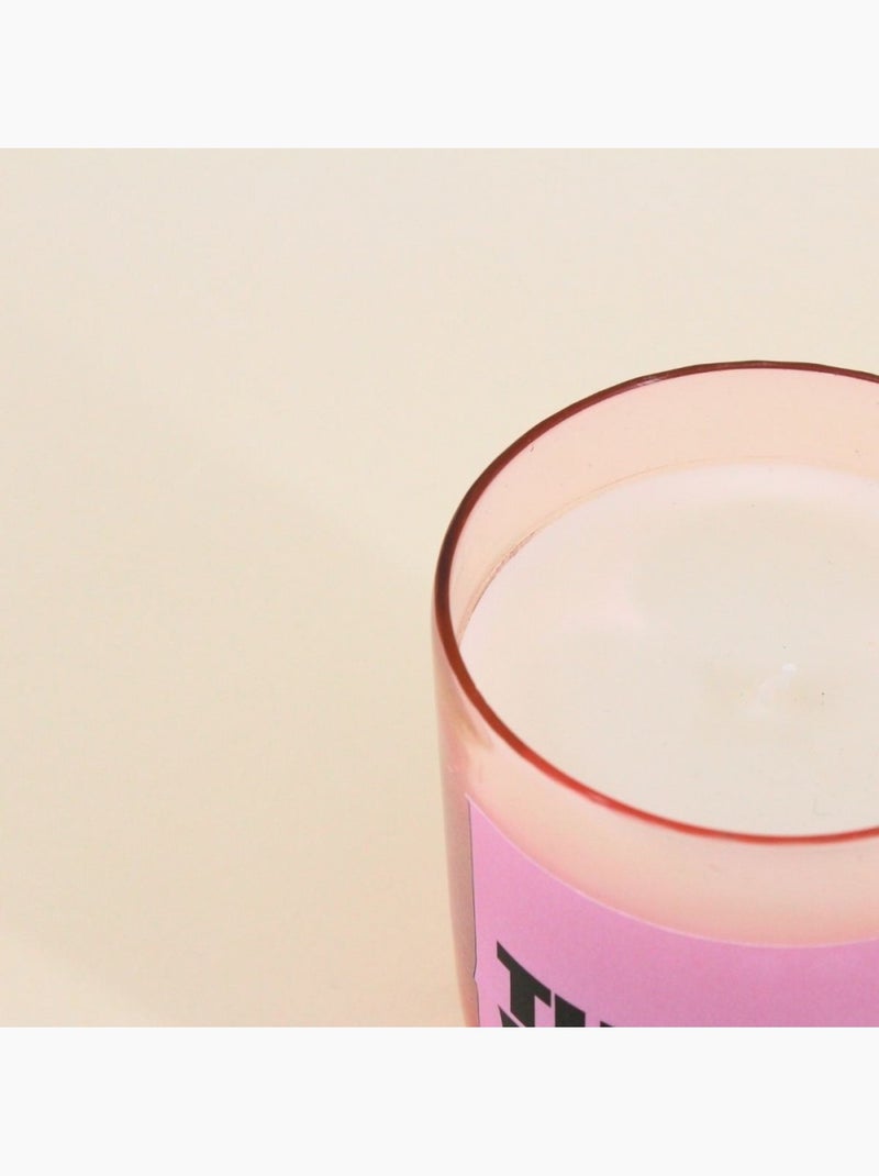 Bougie parfumée 200g "Thank You" en verre rose Rose - Kiabi