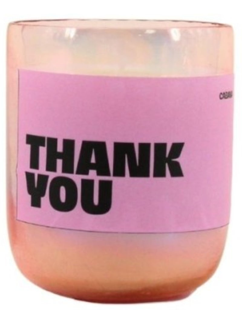 Bougie parfumée 200g "Thank You" en verre rose Rose - Kiabi