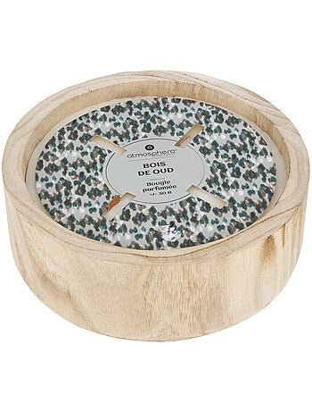 Bougie parfumée 3 mèches pot en bois WONJ
