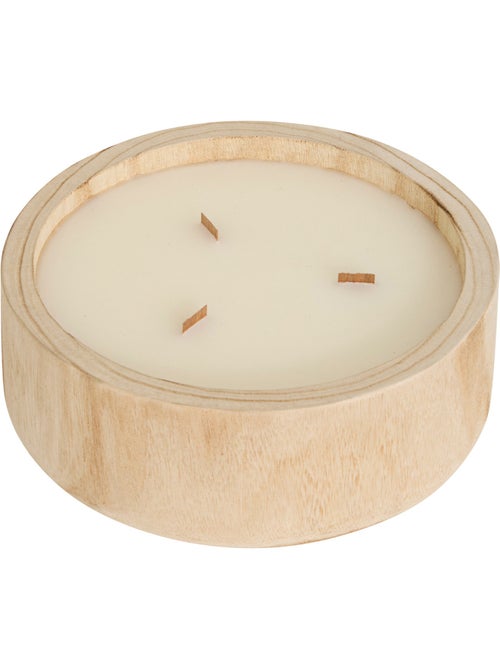 Bougie parfumée 3 mèches pot en bois WONJ - Kiabi Bougie parfumée 3 mèches pot en bois WONJ - Kiabi