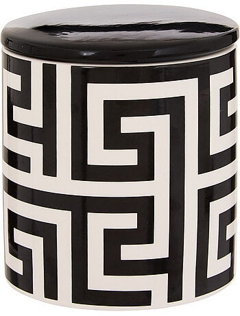 Bougie parfumée 3 mèches pot en grès motif graphique RESO