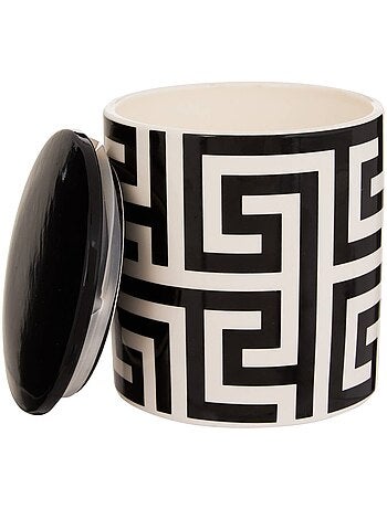 Bougie parfumée 3 mèches pot en grès motif graphique RESO