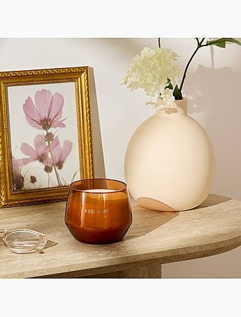 Bougie parfumée 300g pot en verre coloré GLOWY