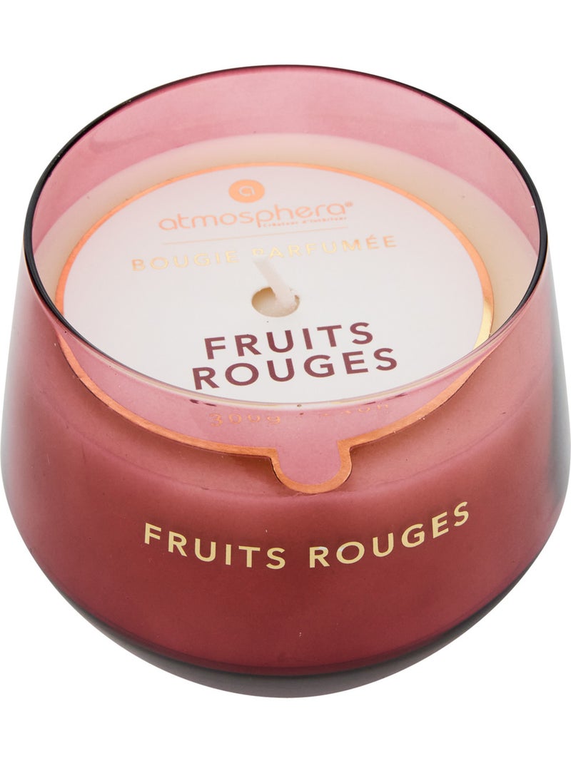 Bougie parfumée 300g pot en verre coloré GLOWY Rouge - Kiabi