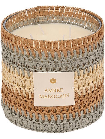 Bougie parfumée 4 mèches en photophore verre tissé ZAYA