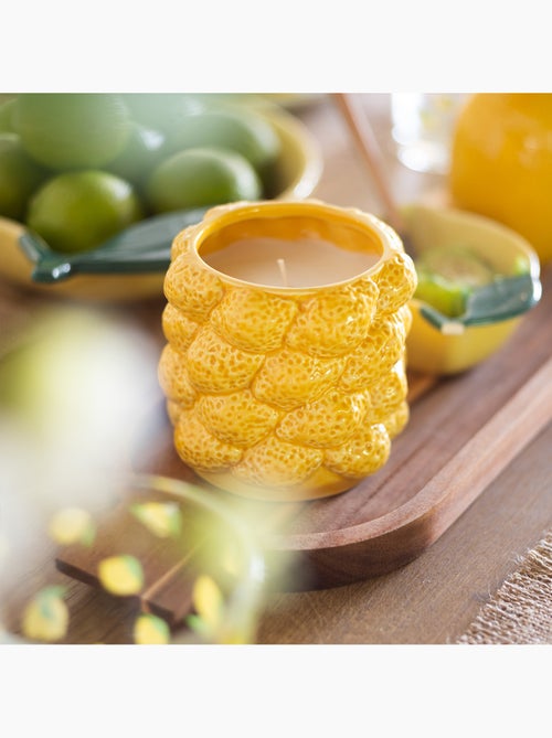 Bougie parfumée 4 mèches pot en céramique citrons YUCATAN - Kiabi