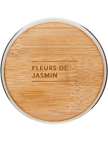 Bougie parfumée 435g pot en verre à couvercle bambou VIKY
