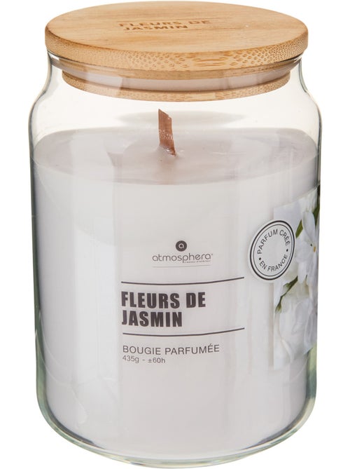 Bougie parfumée 435g pot en verre à couvercle bambou VIKY - Kiabi Bougie parfumée 435g pot en verre à couvercle bambou VIKY - Kiabi